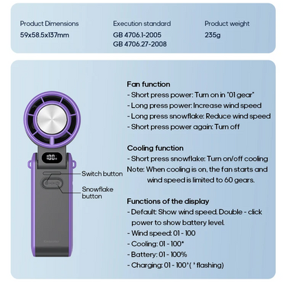 Comfycardle™ Turbo Cooling Handfan